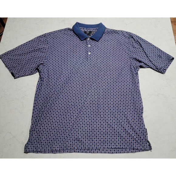 NIKE GOLF Tour DRI-FIT UV Geometric Checkered Polo Shirt NWOT Navy Blue Large - Picture 2 of 11
